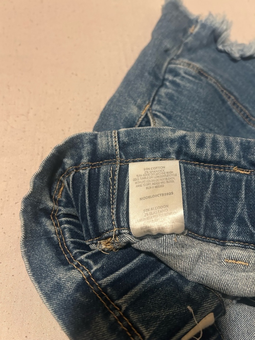 Black Label Blue High-Waist Paperbag Denim Shorts - Picture 8 of 9